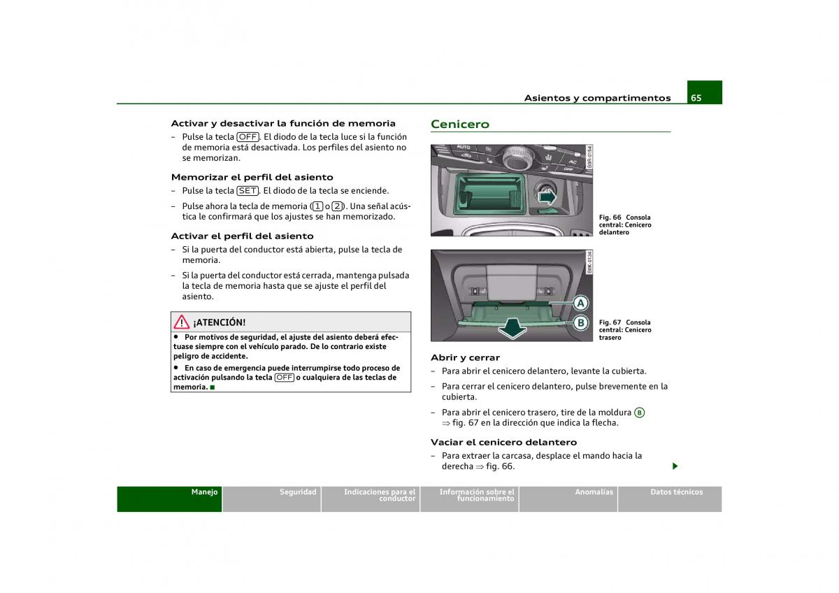 Audi Q5 manual del propietario / page 67