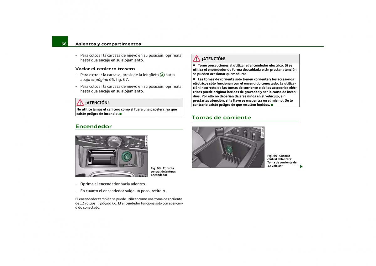 Audi Q5 manual del propietario / page 68