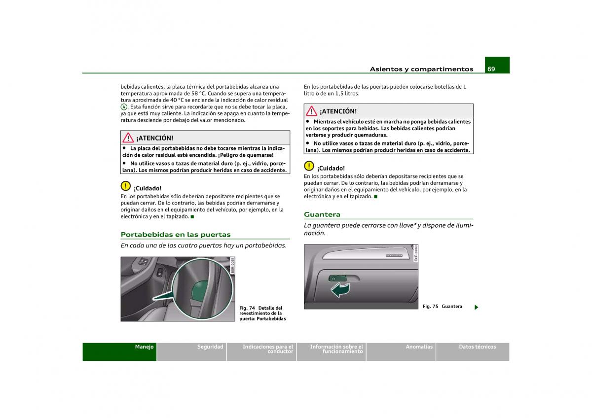 Audi Q5 manual del propietario / page 71