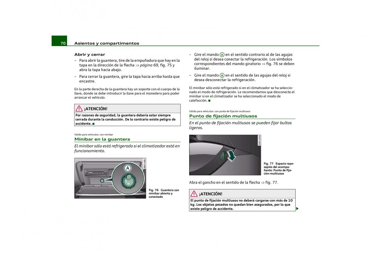 Audi Q5 manual del propietario / page 72