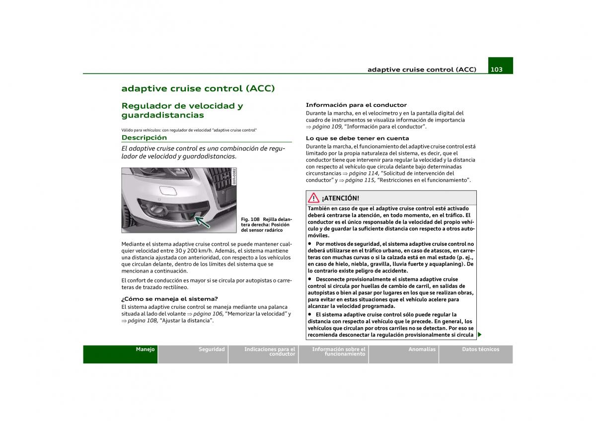 Audi Q5 manual del propietario / page 105