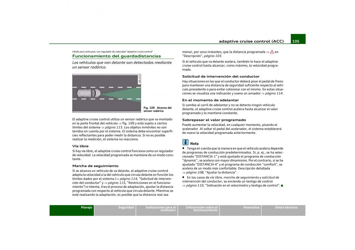 Audi Q5 manual del propietario / page 107