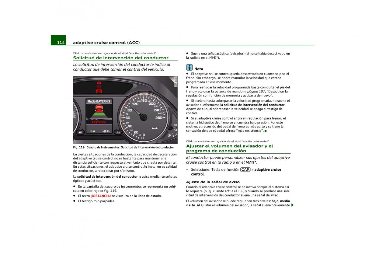 Audi Q5 manual del propietario / page 116