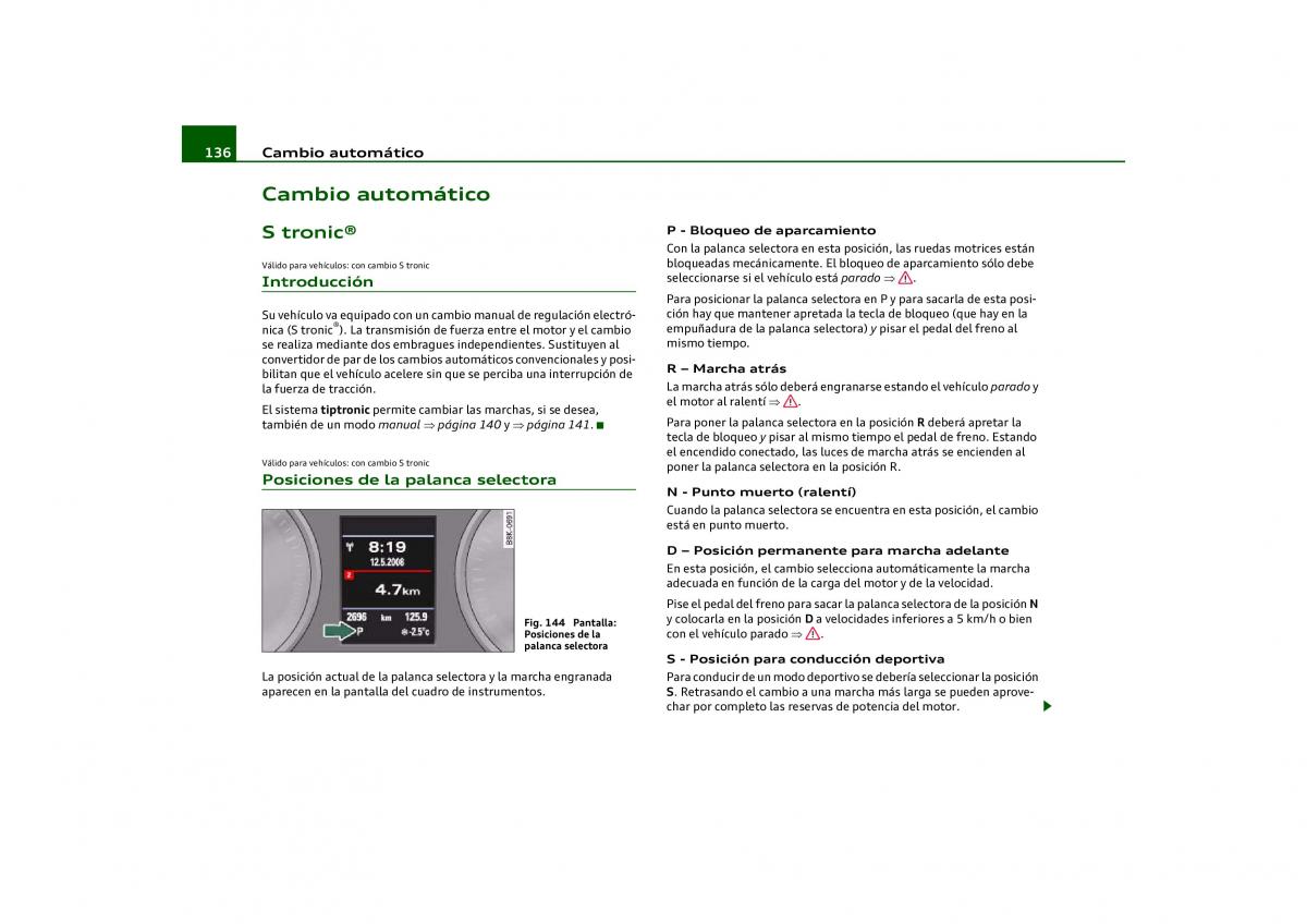 Audi Q5 manual del propietario / page 138