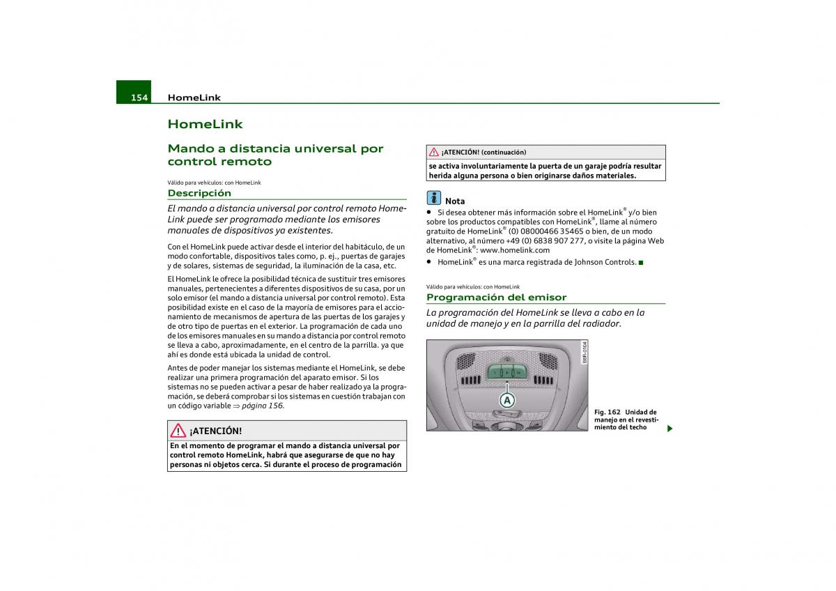 Audi Q5 manual del propietario / page 156