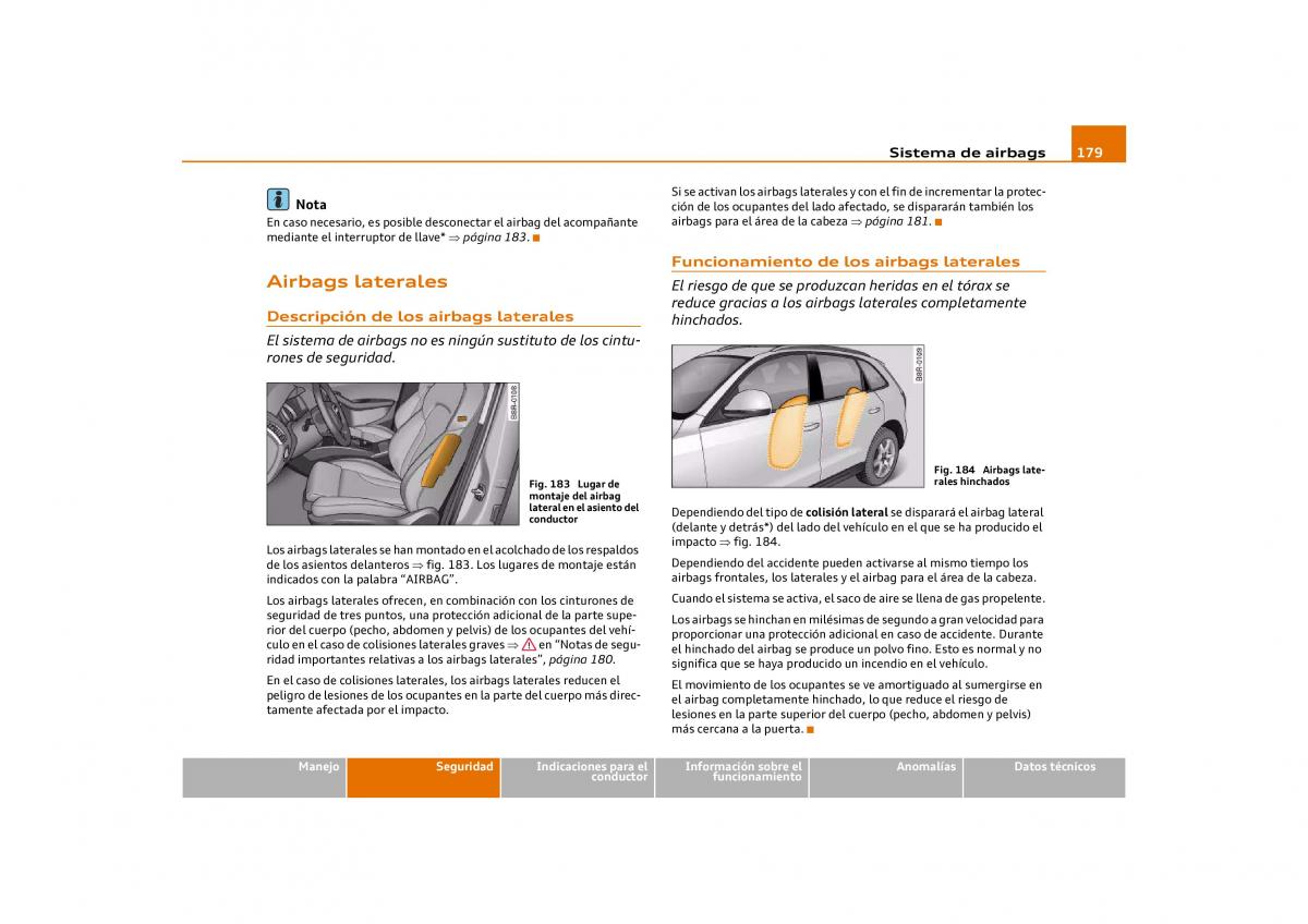 Audi Q5 manual del propietario / page 181