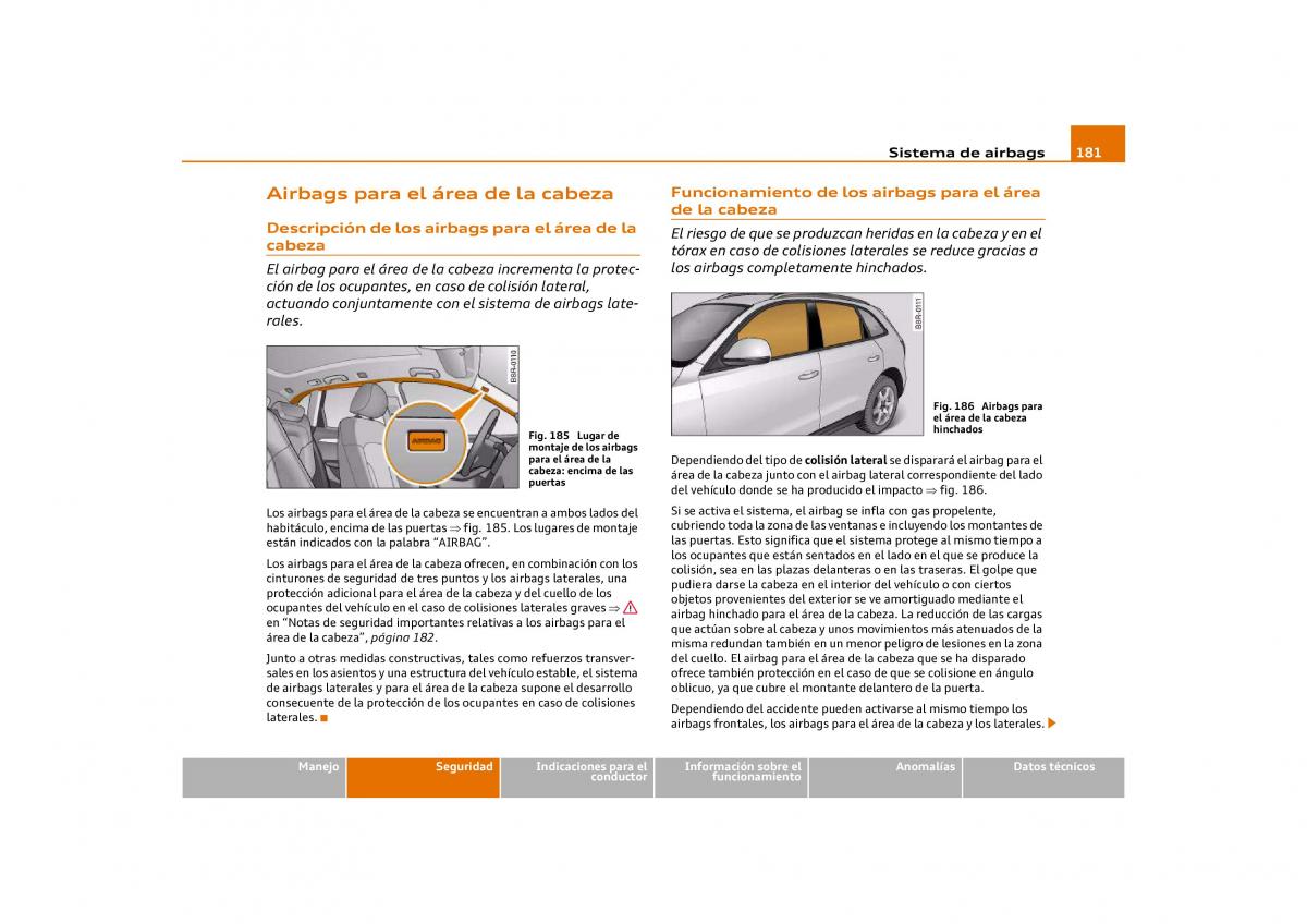 Audi Q5 manual del propietario / page 183