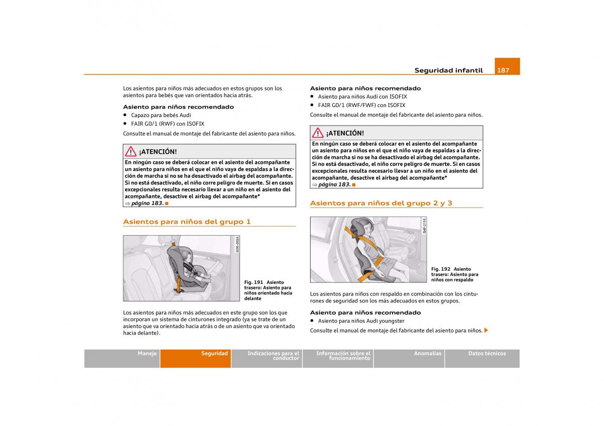 Audi Q5 manual del propietario / page 189