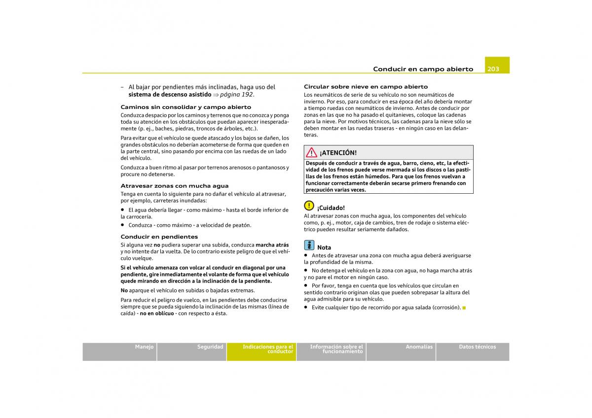 Audi Q5 manual del propietario / page 205