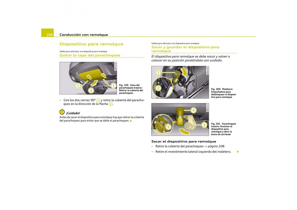 Audi Q5 manual del propietario / page 210