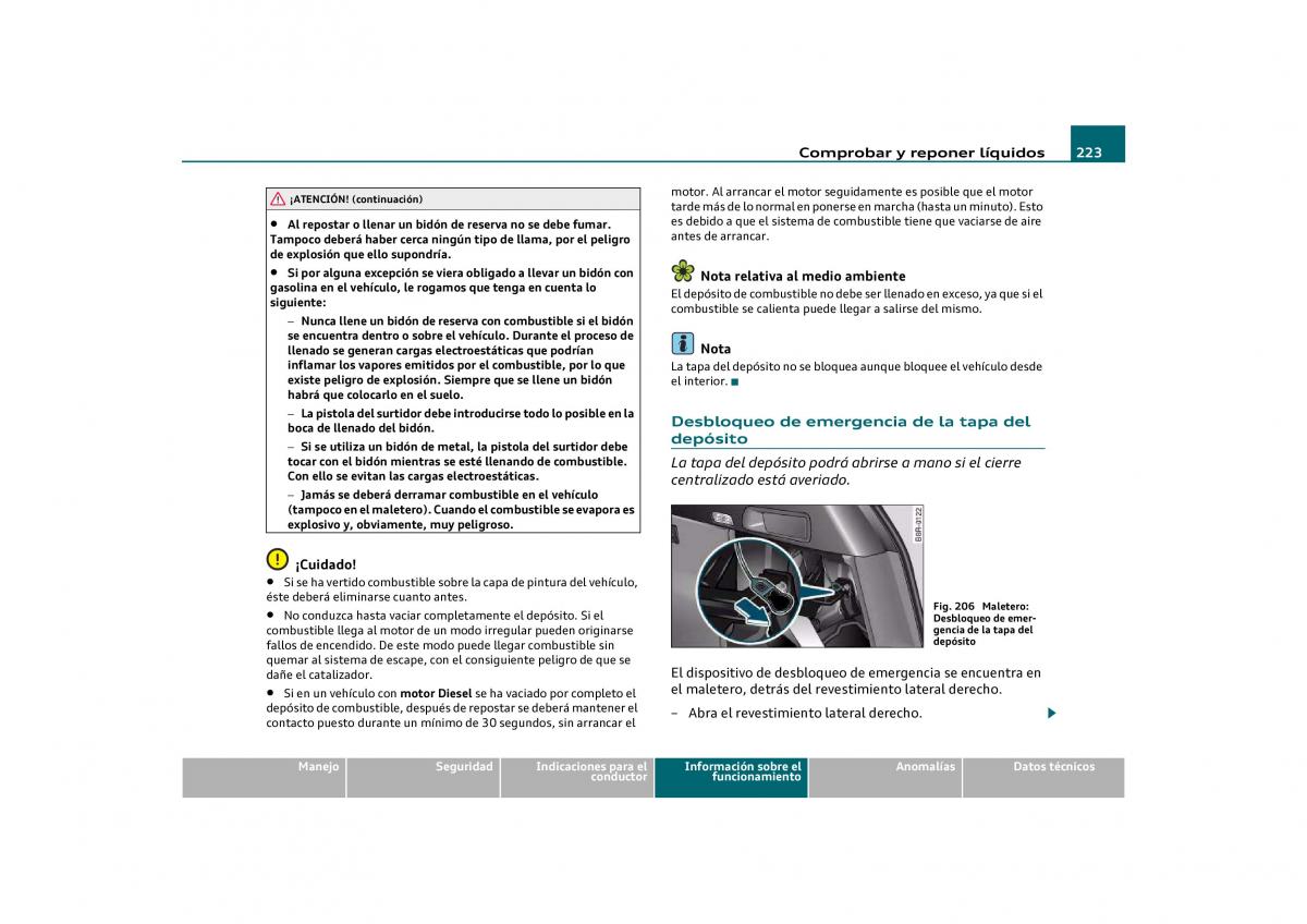 Audi Q5 manual del propietario / page 225