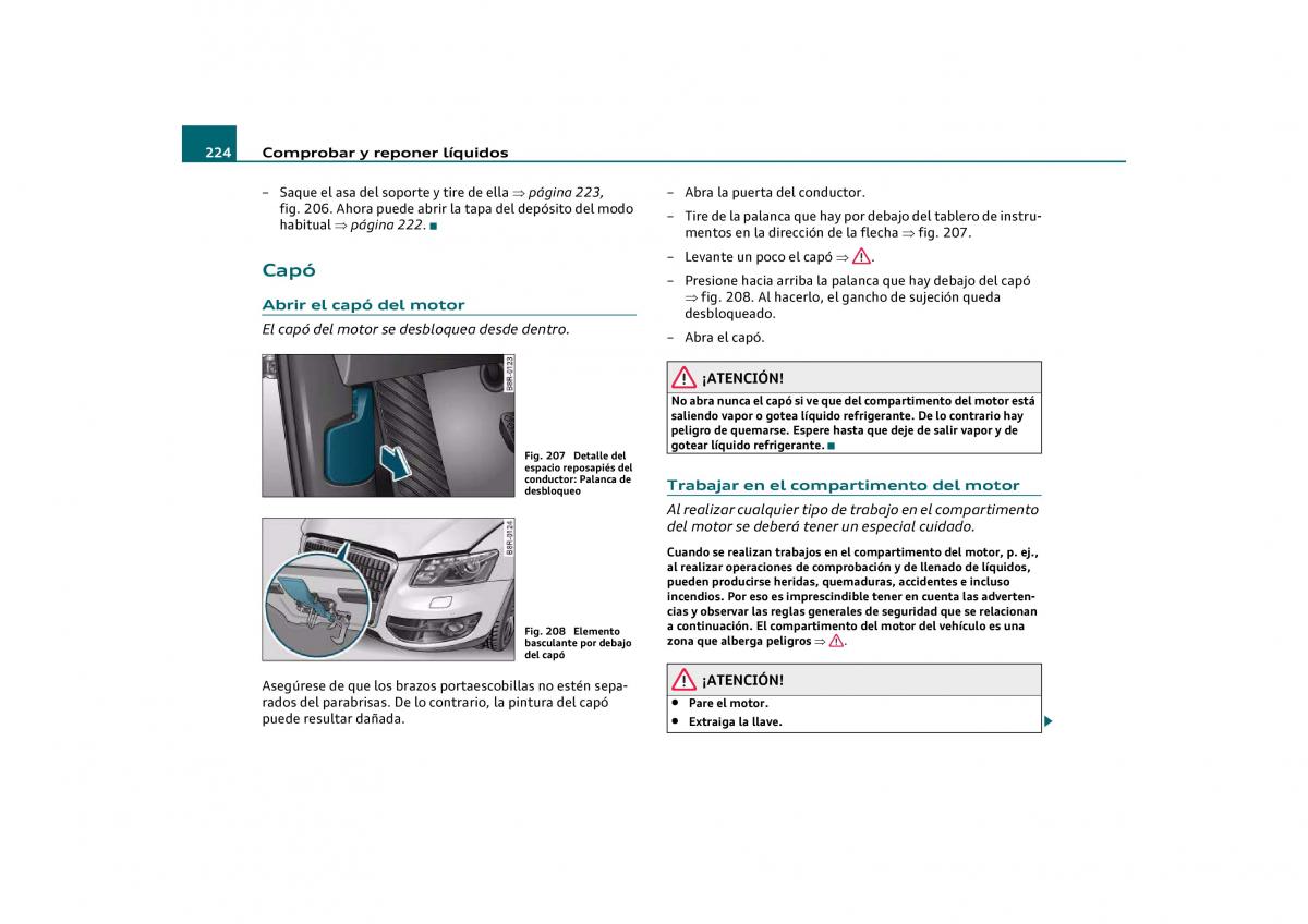 Audi Q5 manual del propietario / page 226