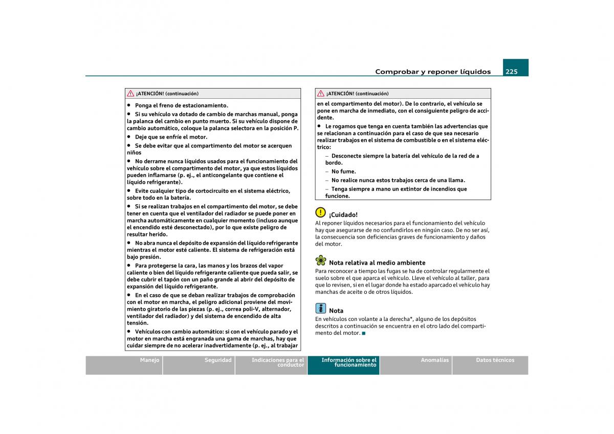 Audi Q5 manual del propietario / page 227