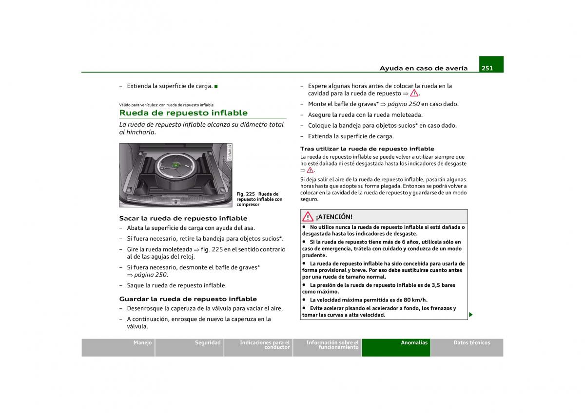 Audi Q5 manual del propietario / page 253