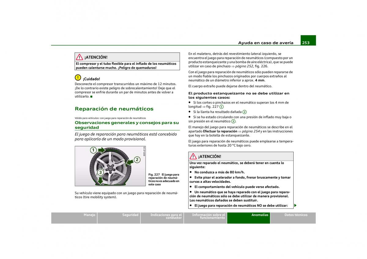 Audi Q5 manual del propietario / page 255