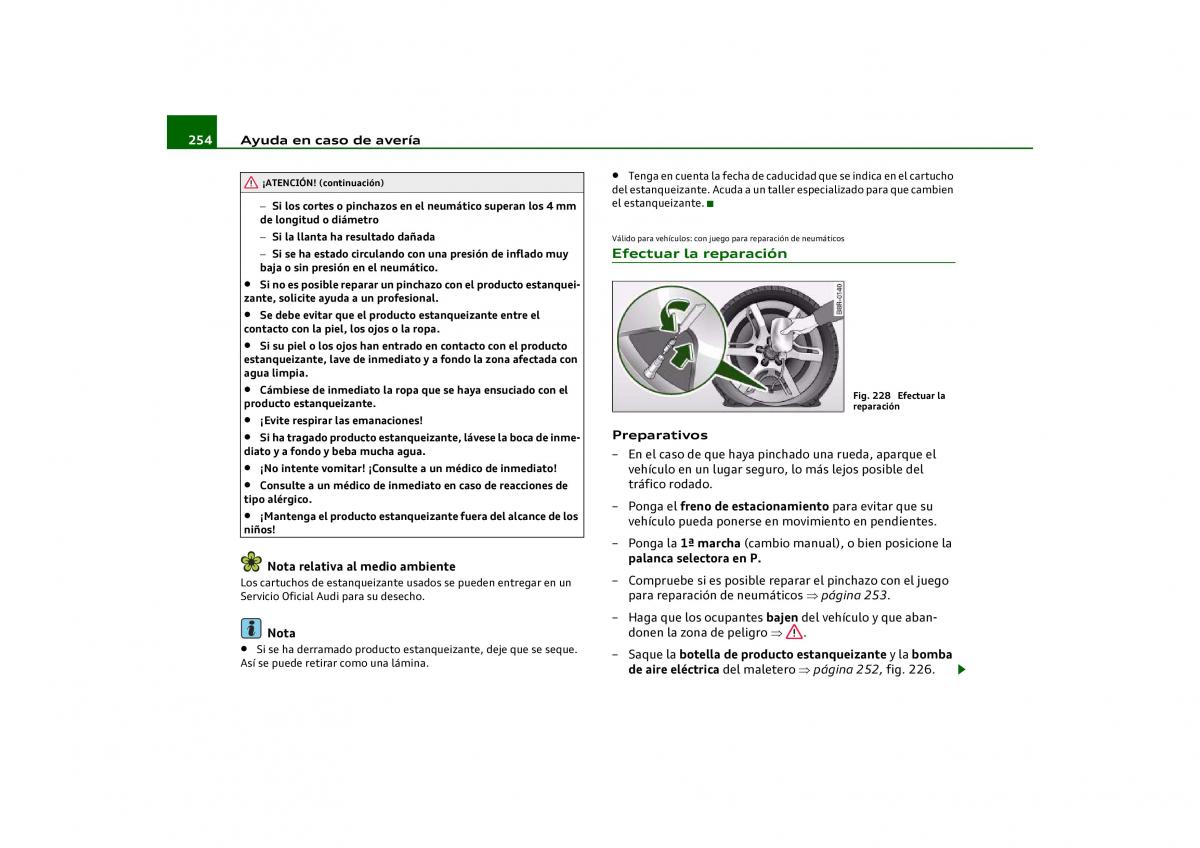 Audi Q5 manual del propietario / page 256