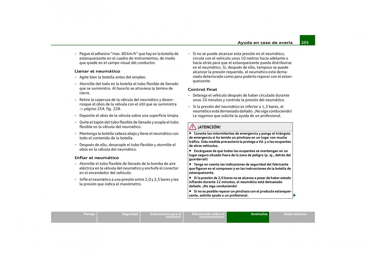 Audi Q5 manual del propietario / page 257