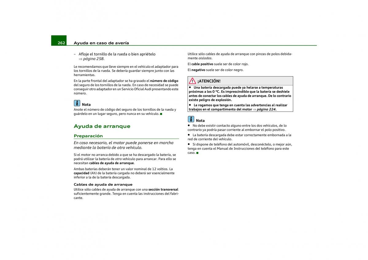 Audi Q5 manual del propietario / page 264