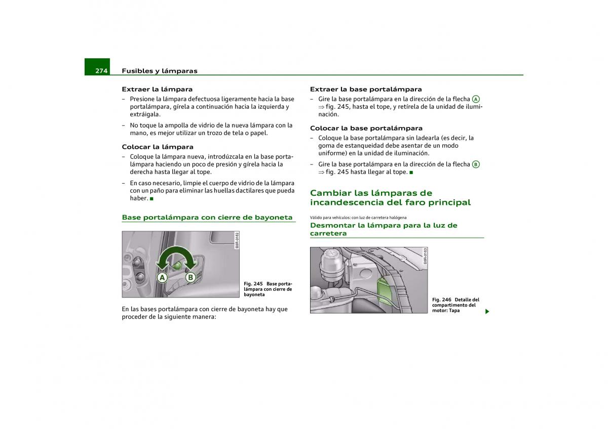 Audi Q5 manual del propietario / page 276