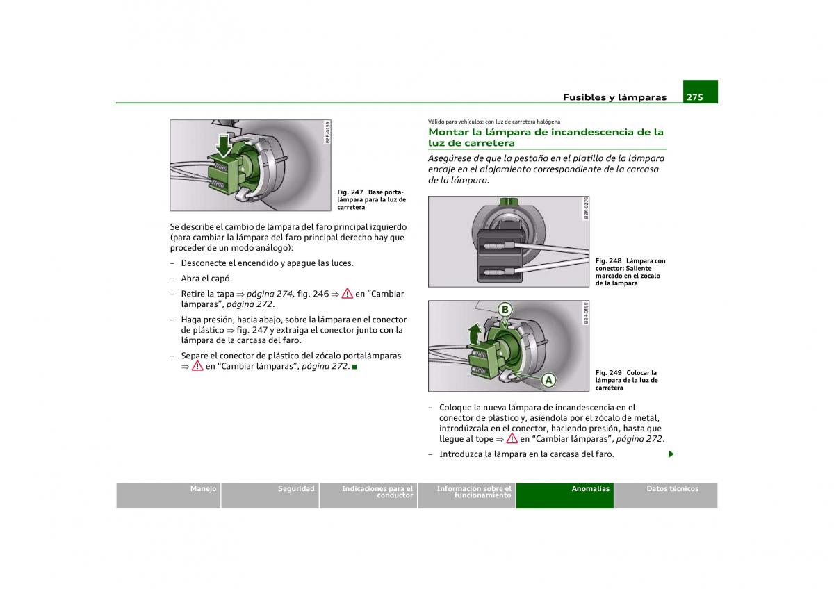 Audi Q5 manual del propietario / page 277