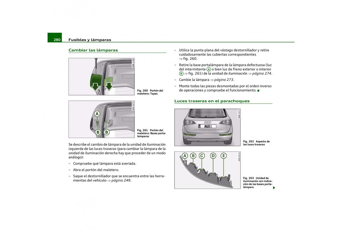 Audi Q5 manual del propietario / page 282