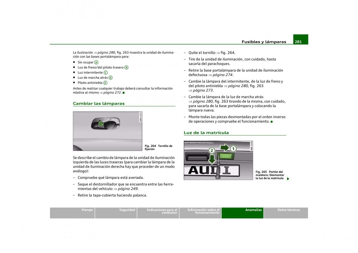 Audi Q5 manual del propietario / page 283