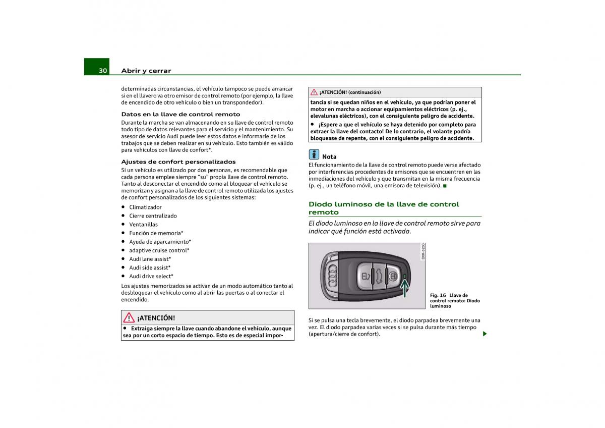 Audi Q5 manual del propietario / page 32
