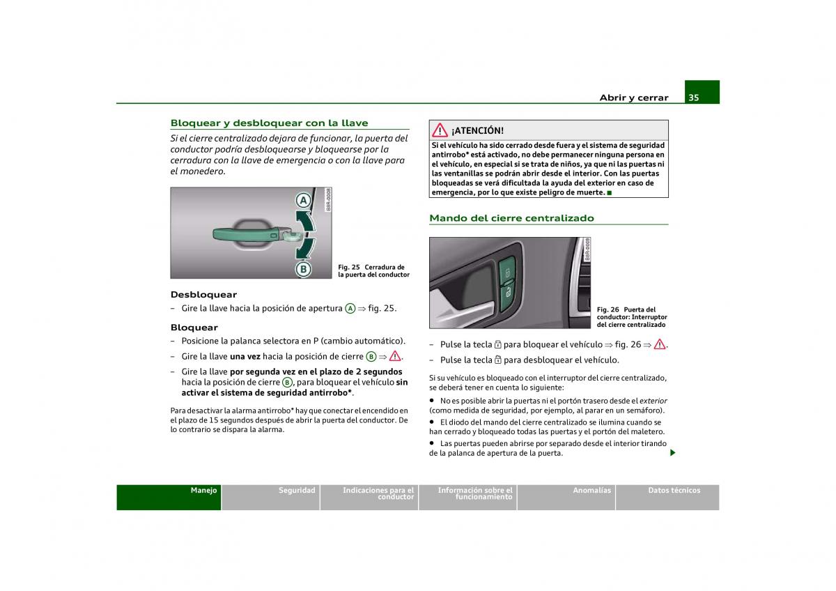 Audi Q5 manual del propietario / page 37