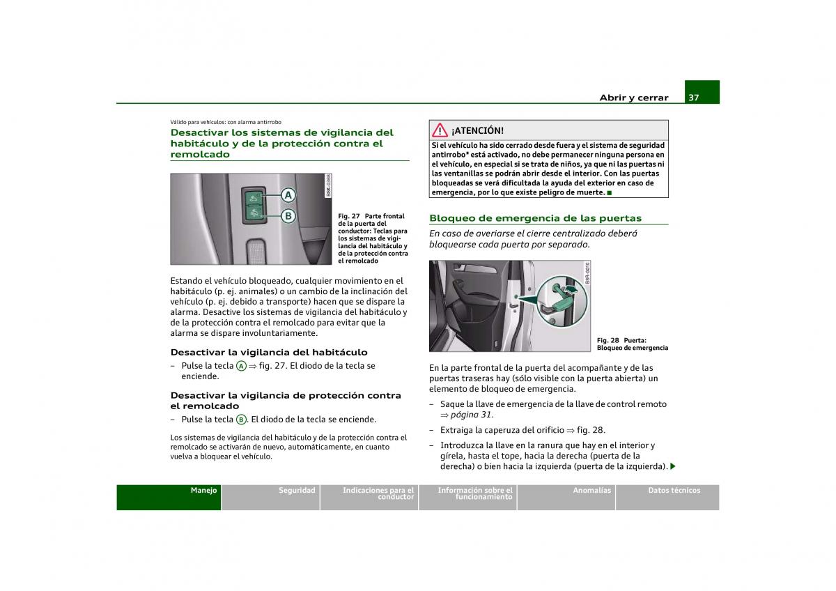 Audi Q5 manual del propietario / page 39