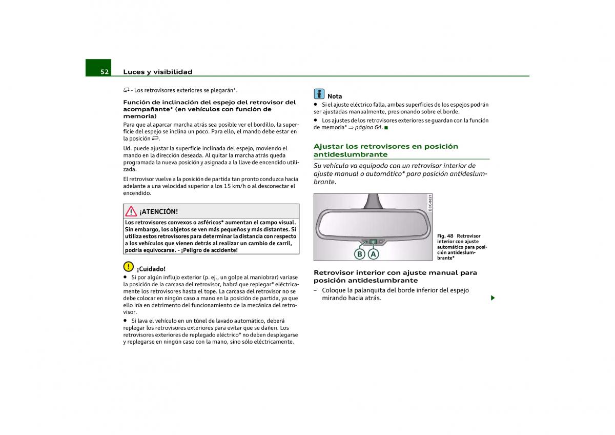 Audi Q5 manual del propietario / page 54