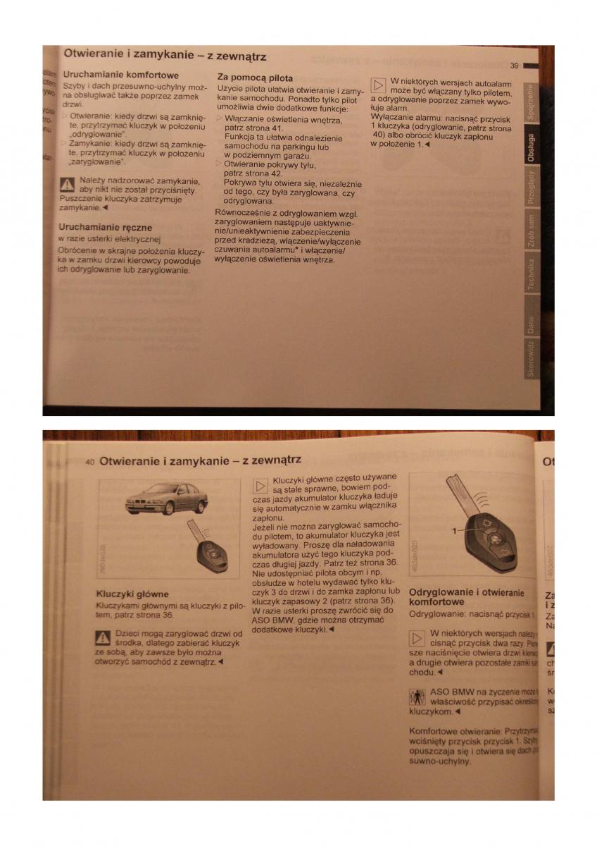 BMW 5 E39 instrukcja obslugi / page 19