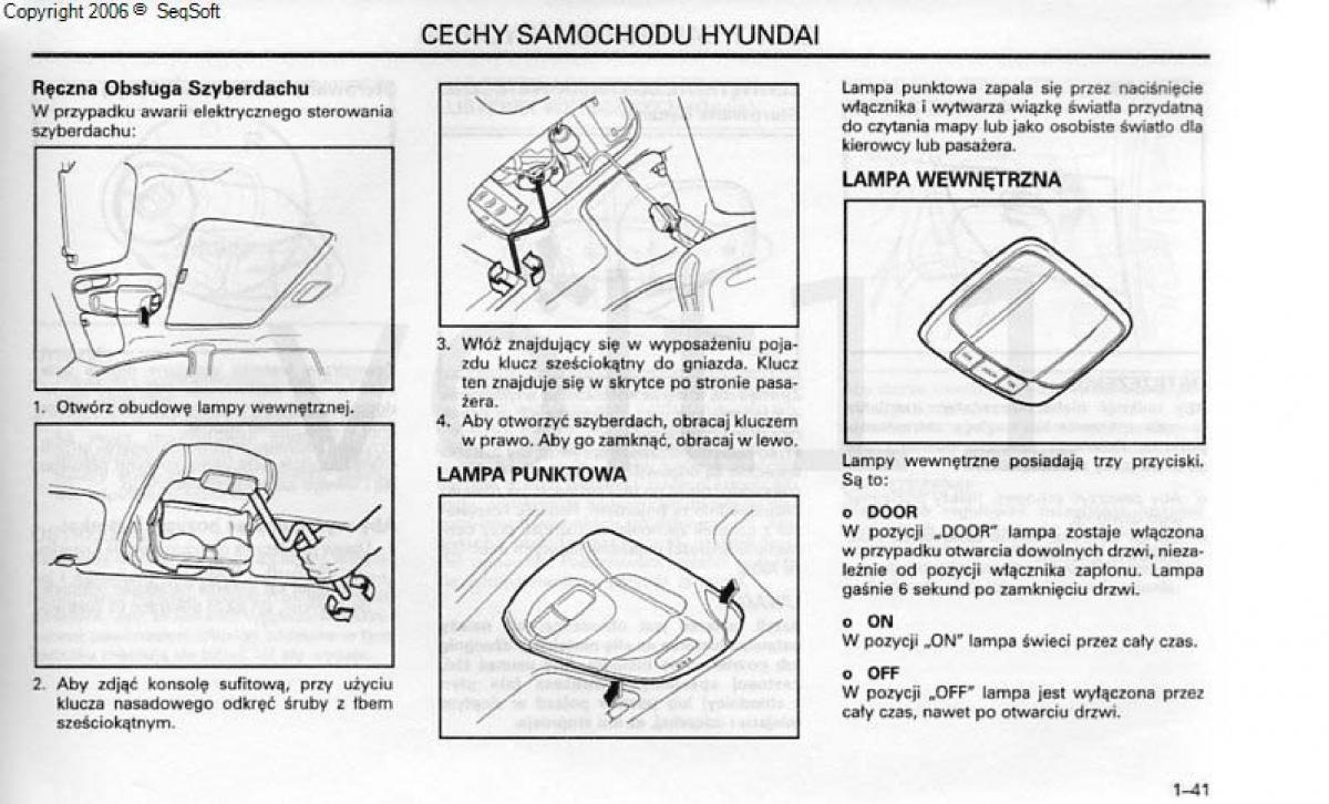 Hyundai Santa Fe I 1 instrukcja obslugi / page 49