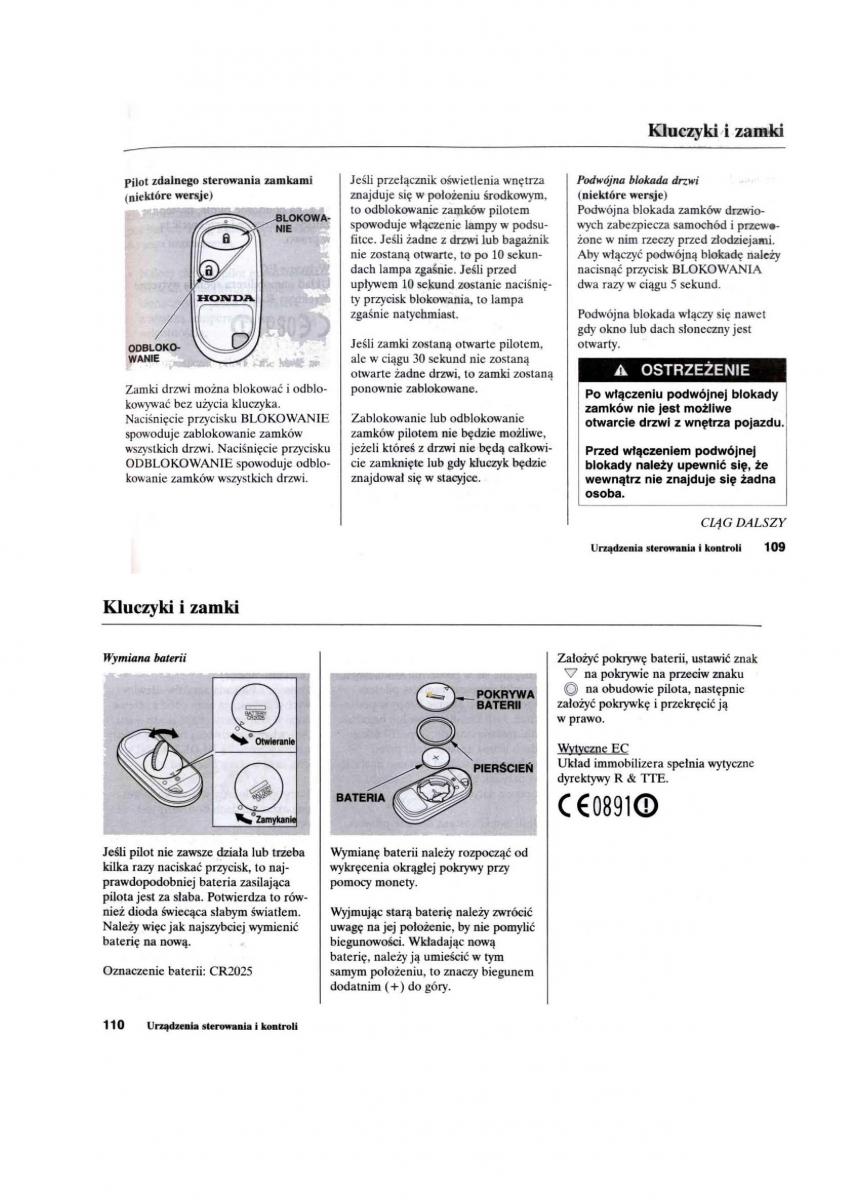 Honda Civic VII 7 instrukcja obslugi / page 56