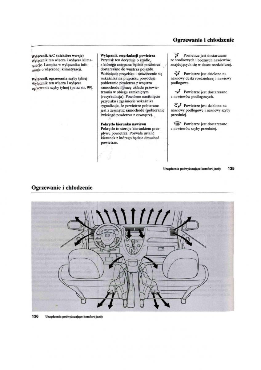 Honda Civic VII 7 instrukcja obslugi / page 69