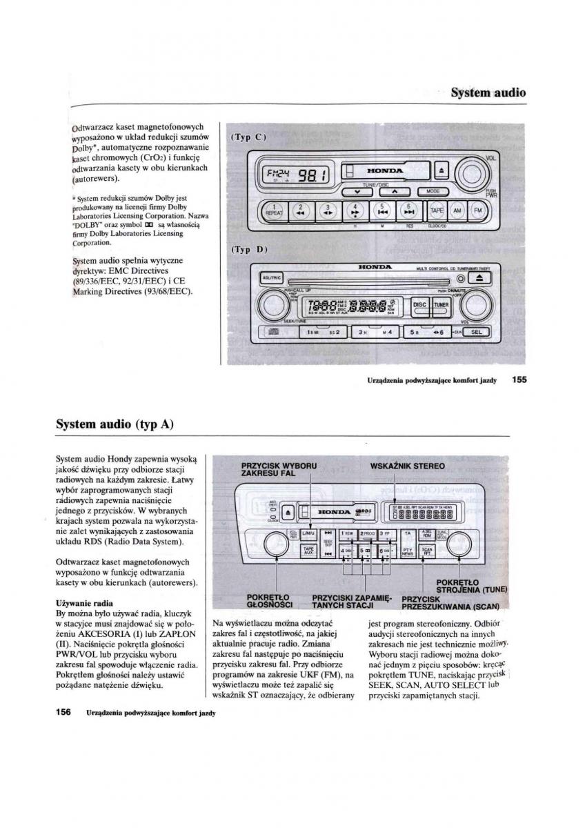 Honda Civic VII 7 instrukcja obslugi / page 79