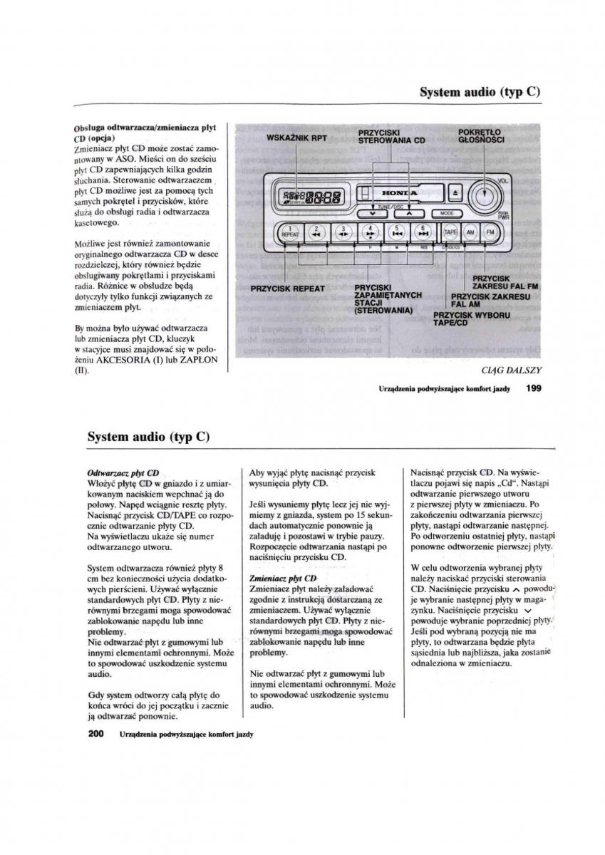 Honda Civic VII 7 instrukcja obslugi / page 101