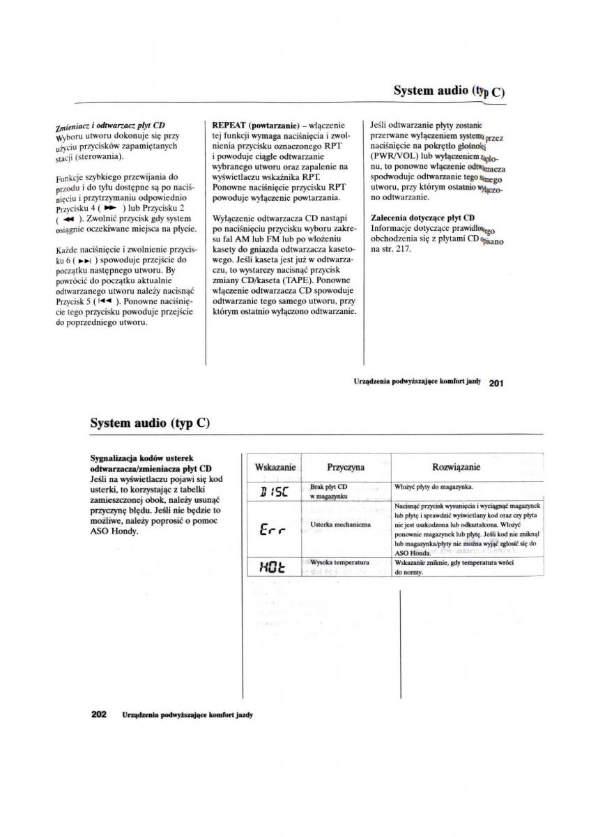 Honda Civic VII 7 instrukcja obslugi / page 102