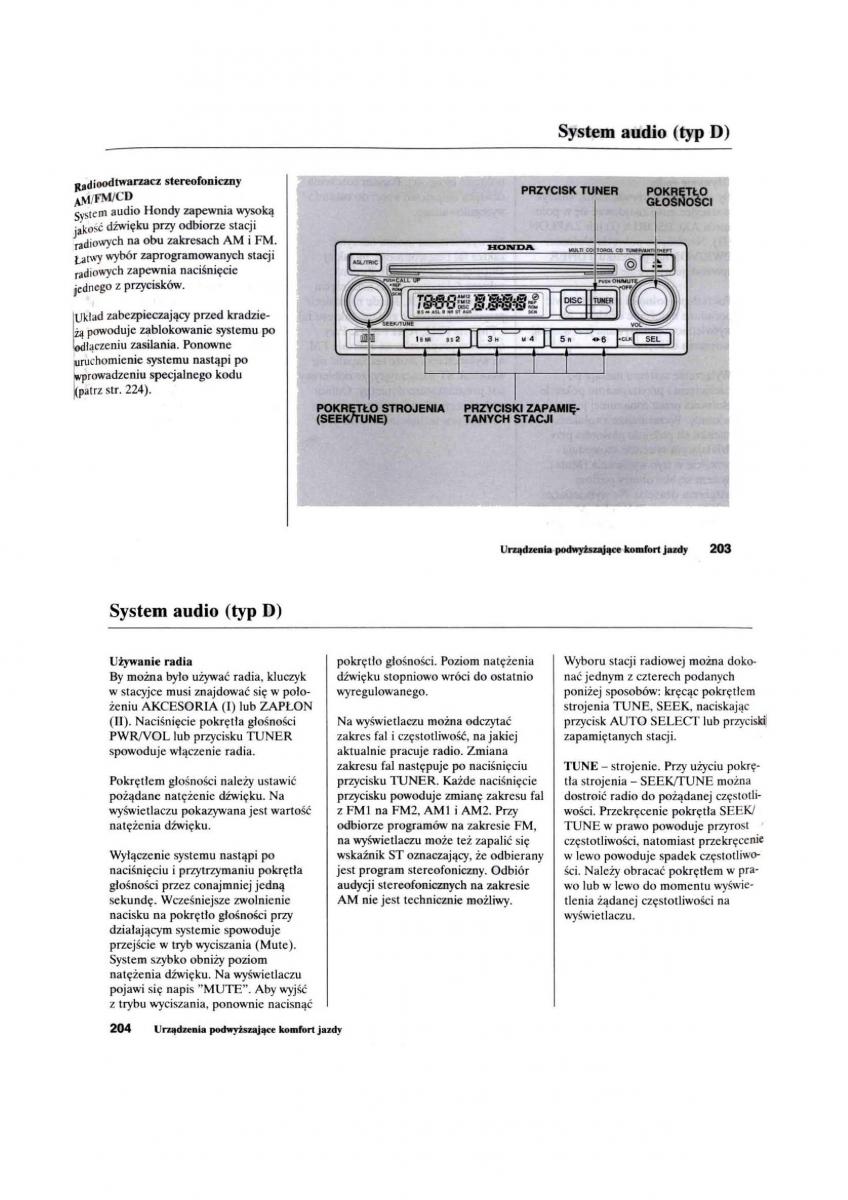 Honda Civic VII 7 instrukcja obslugi / page 103