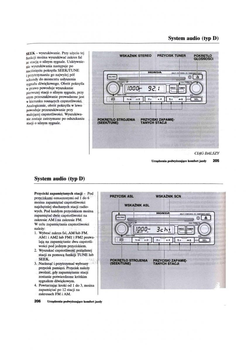 Honda Civic VII 7 instrukcja obslugi / page 104