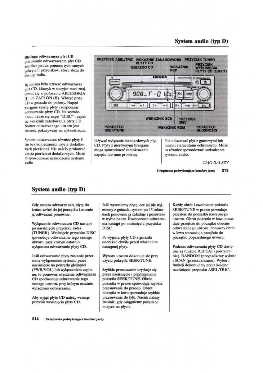 Honda Civic VII 7 instrukcja obslugi / page 108