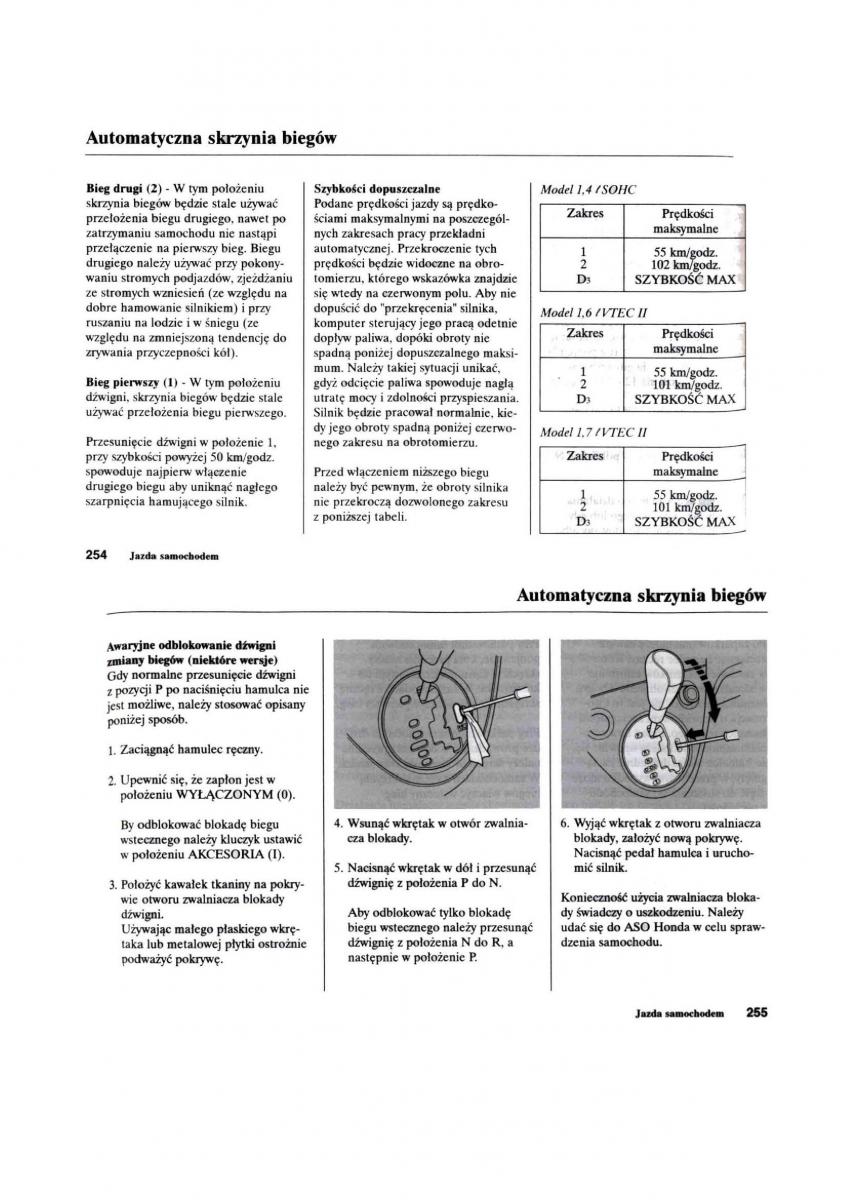 Honda Civic VII 7 instrukcja obslugi / page 128