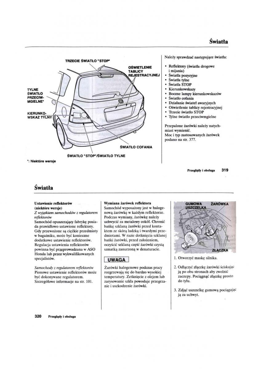 Honda Civic VII 7 instrukcja obslugi / page 160