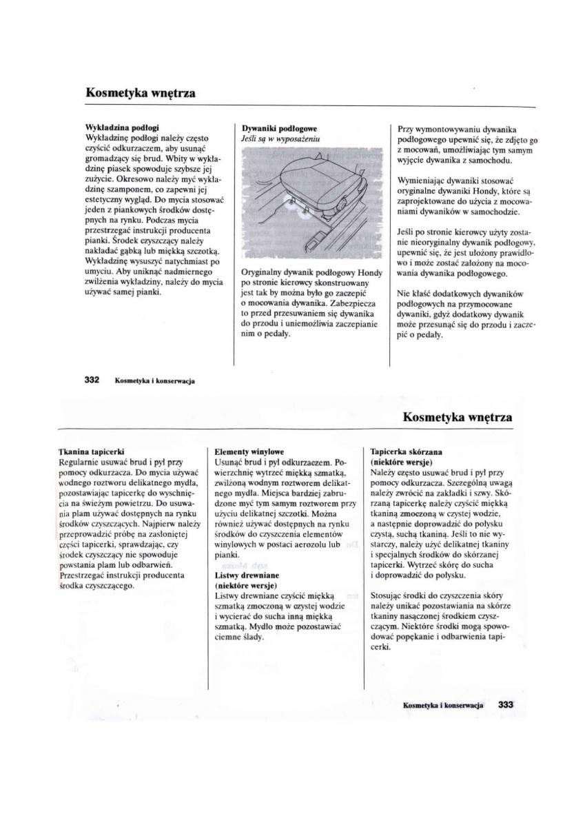 Honda Civic VII 7 instrukcja obslugi / page 166