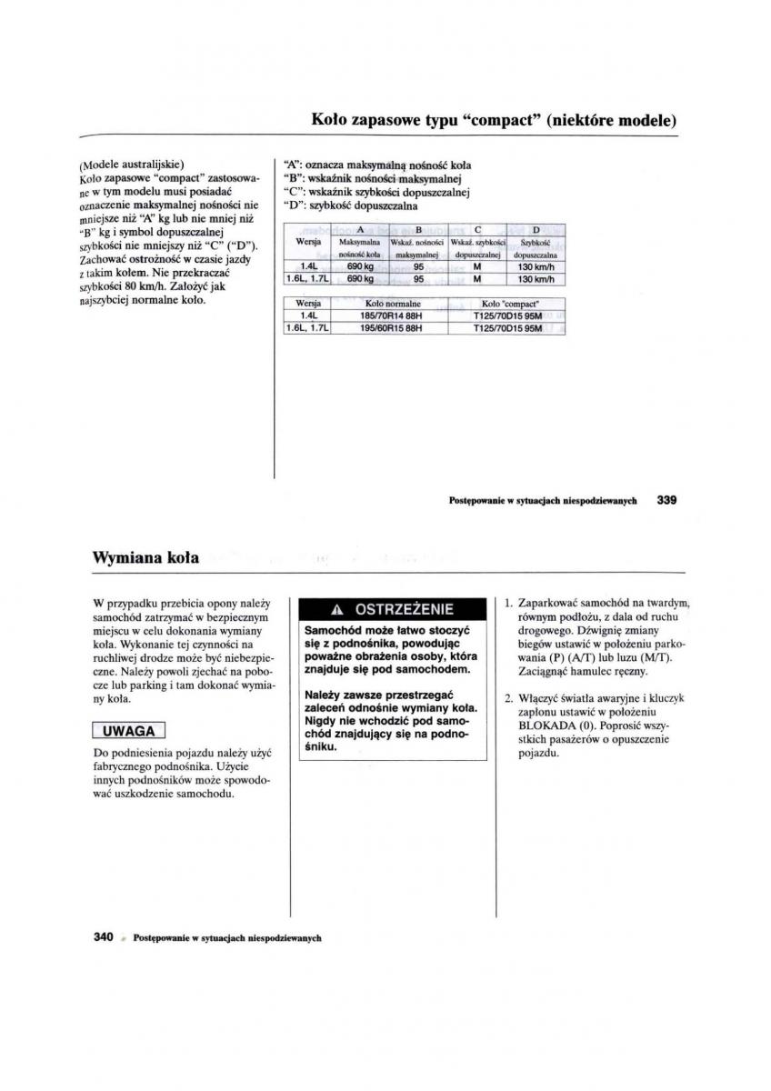 Honda Civic VII 7 instrukcja obslugi / page 169