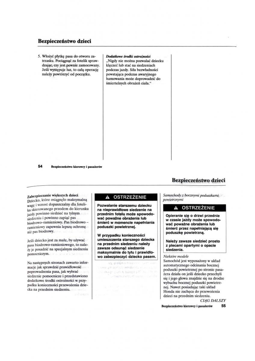 Honda Civic VII 7 instrukcja obslugi / page 29