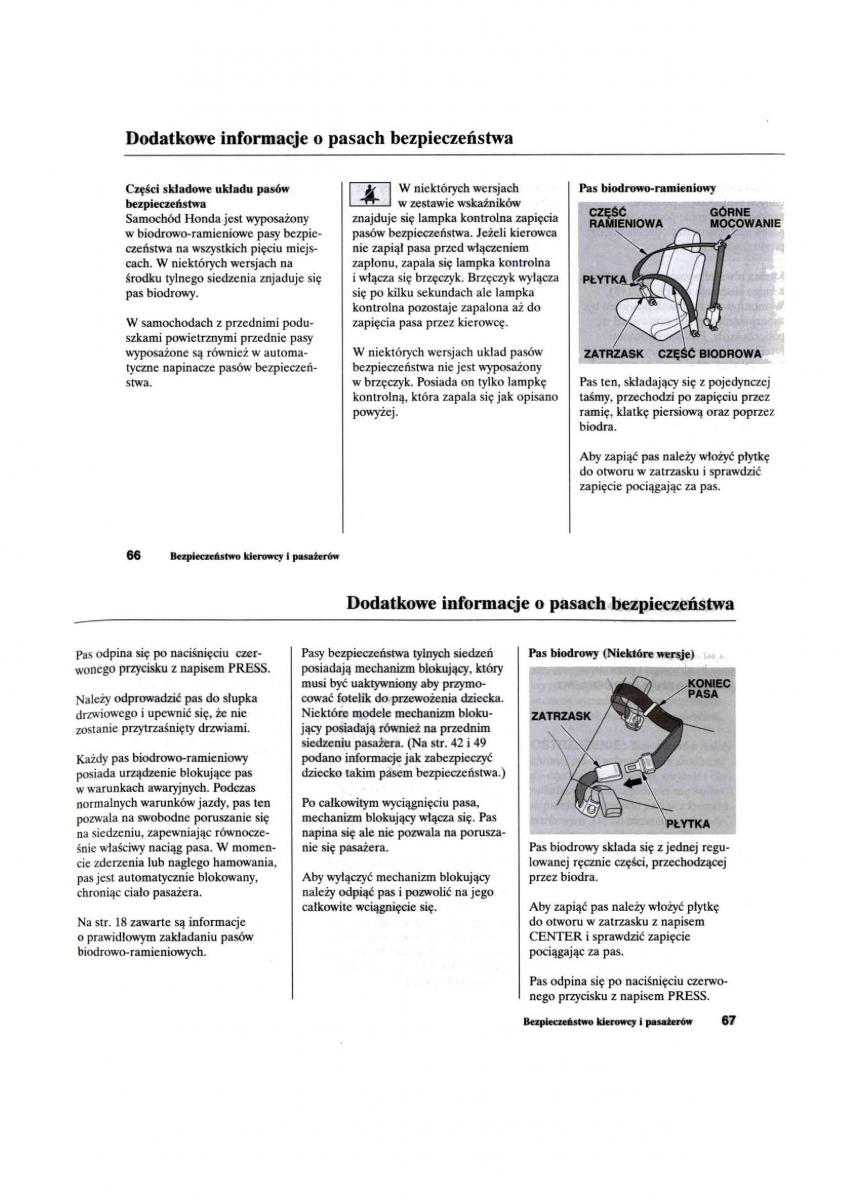 Honda Civic VII 7 instrukcja obslugi / page 35