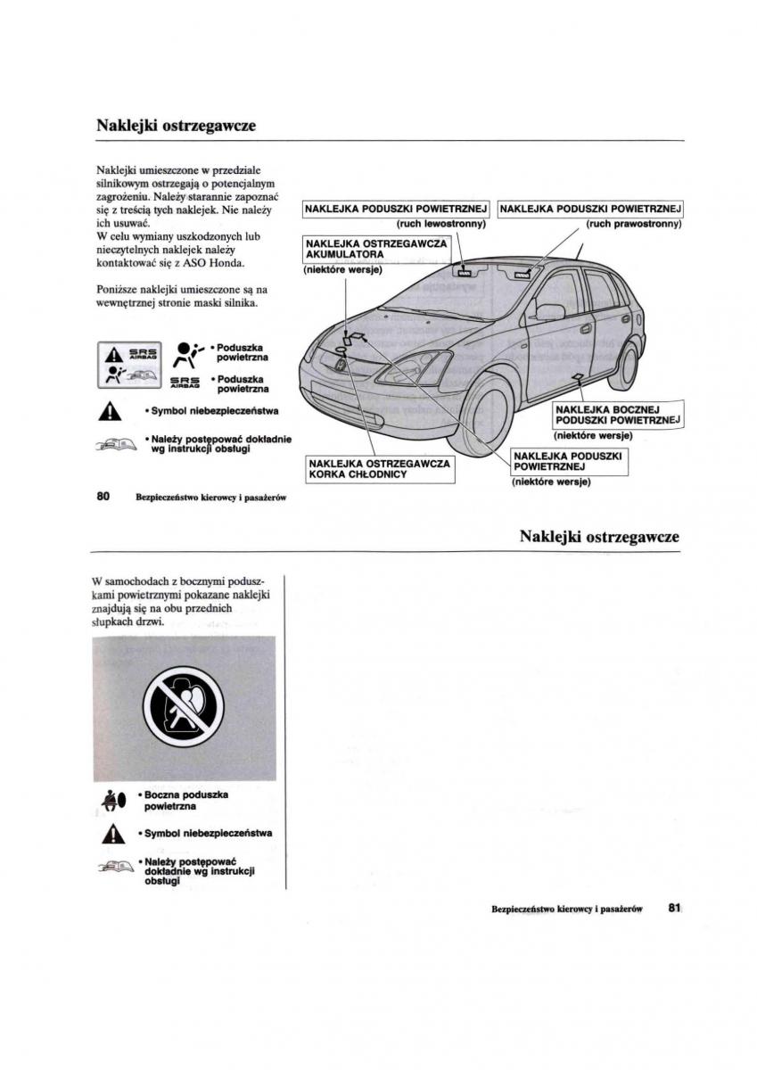 Honda Civic VII 7 instrukcja obslugi / page 42