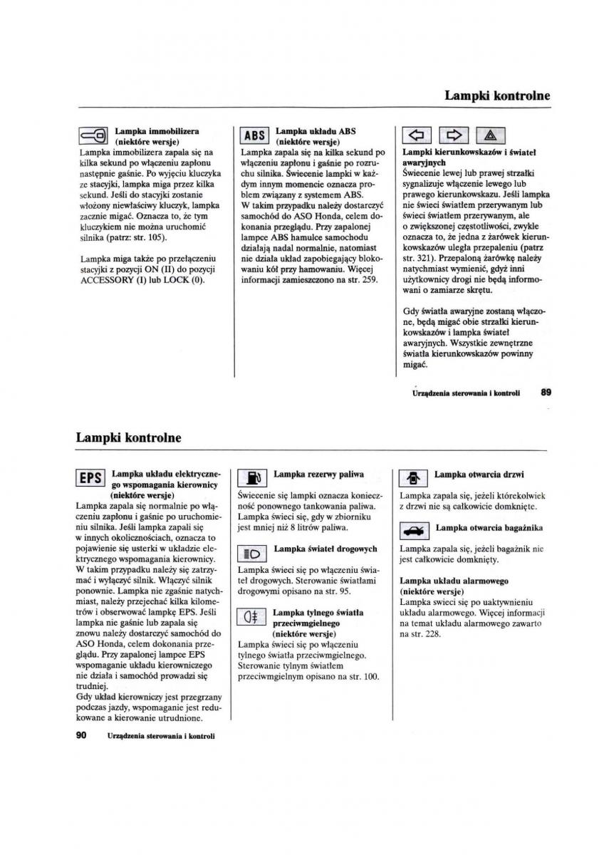 Honda Civic VII 7 instrukcja obslugi / page 46