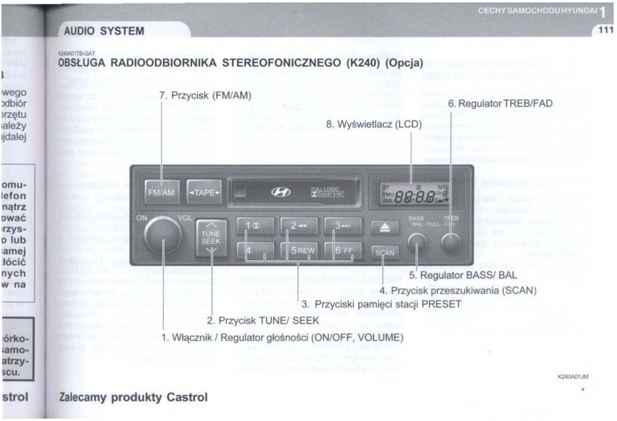 manual  Hyundai Tucson I 1 instrukcja / page 124