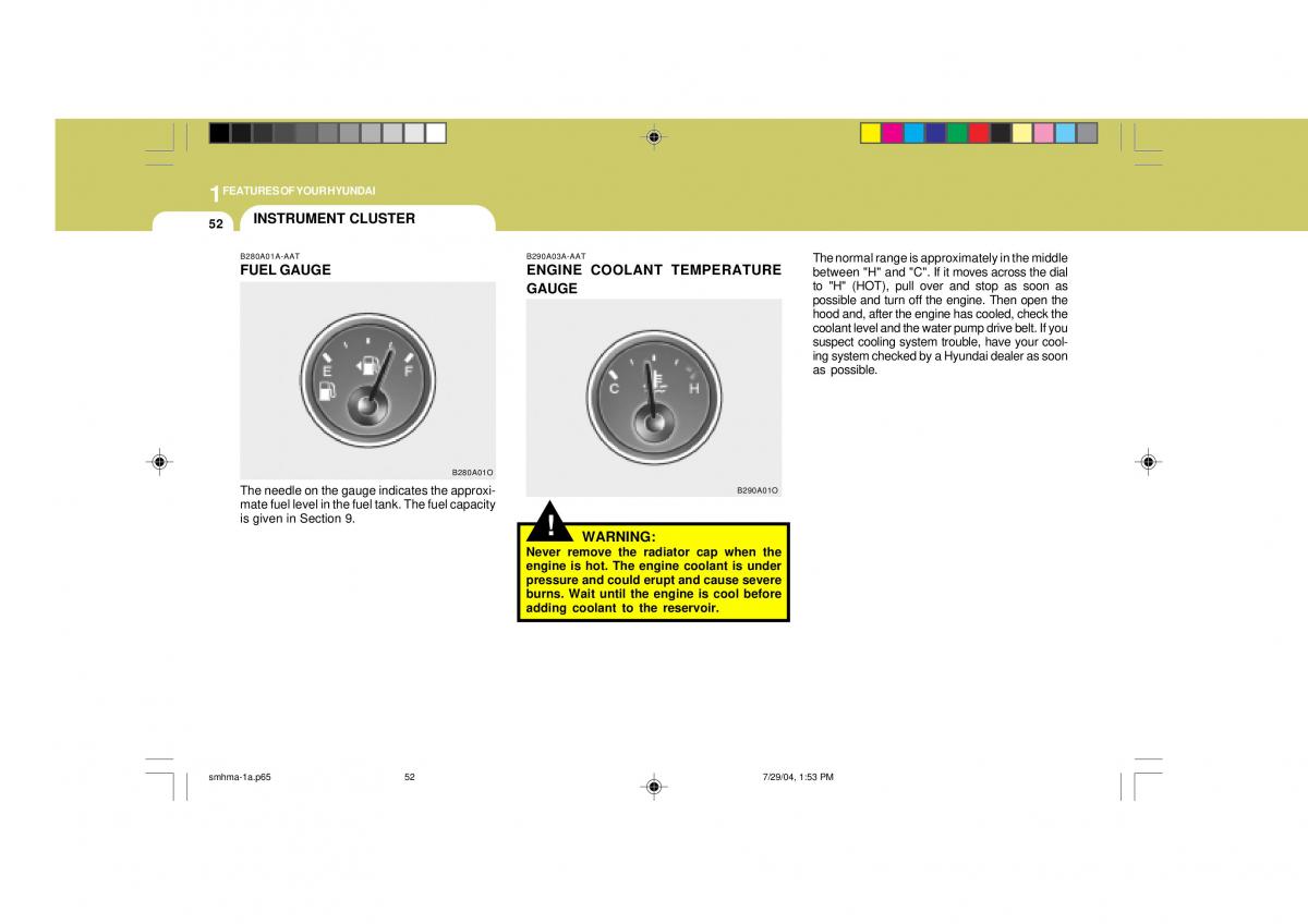 Hyundai Santa Fe I 1 owners manual / page 63